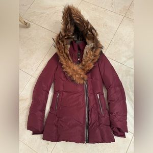 AKIVA down coat with Toscana fur trimmed hood. Size S/p. Brand new